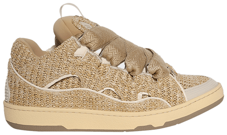 Lanvin Curb Raffia Sneakers Natural