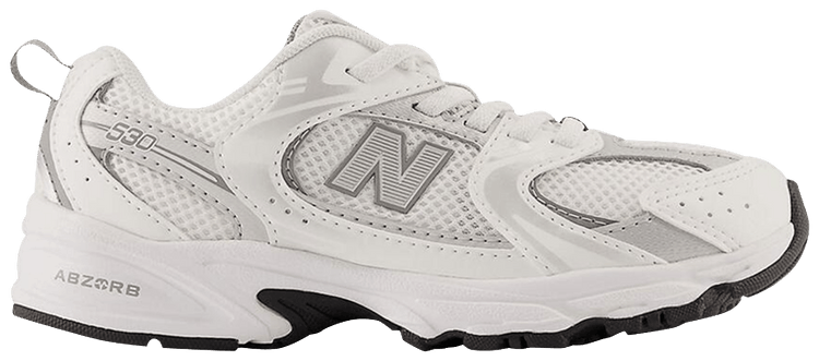 New Balance 530 Little Kid Wide White Silver