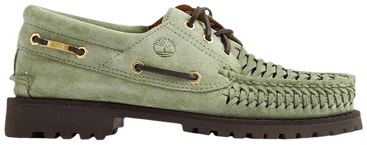 END x Timberland 3 Eye Classic Lug Boat Wide Light Green Suede