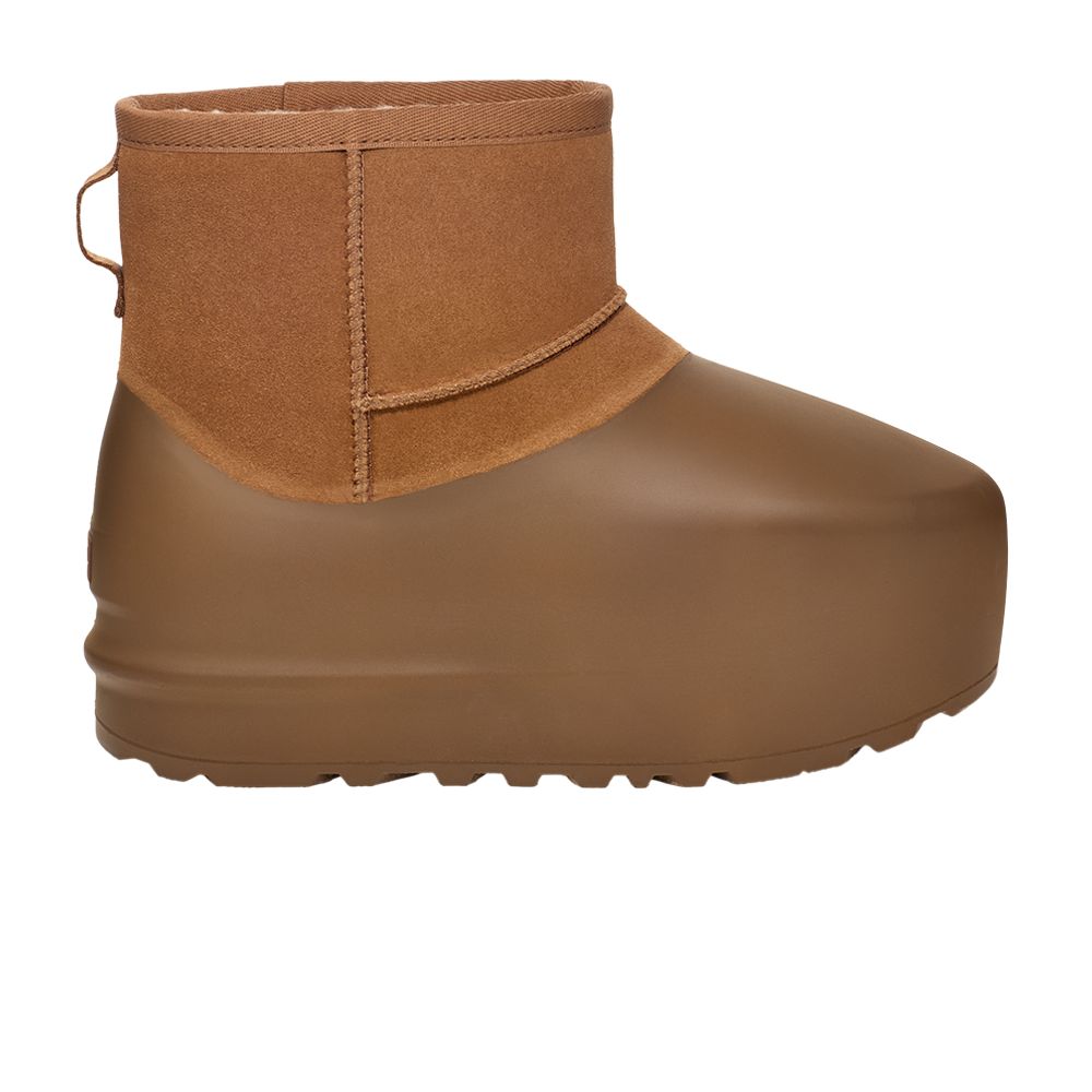 Pre-owned Ugg Wmns Classic Mini Pumped Molded Boot 'chestnut' | Brown | Women's Size 6