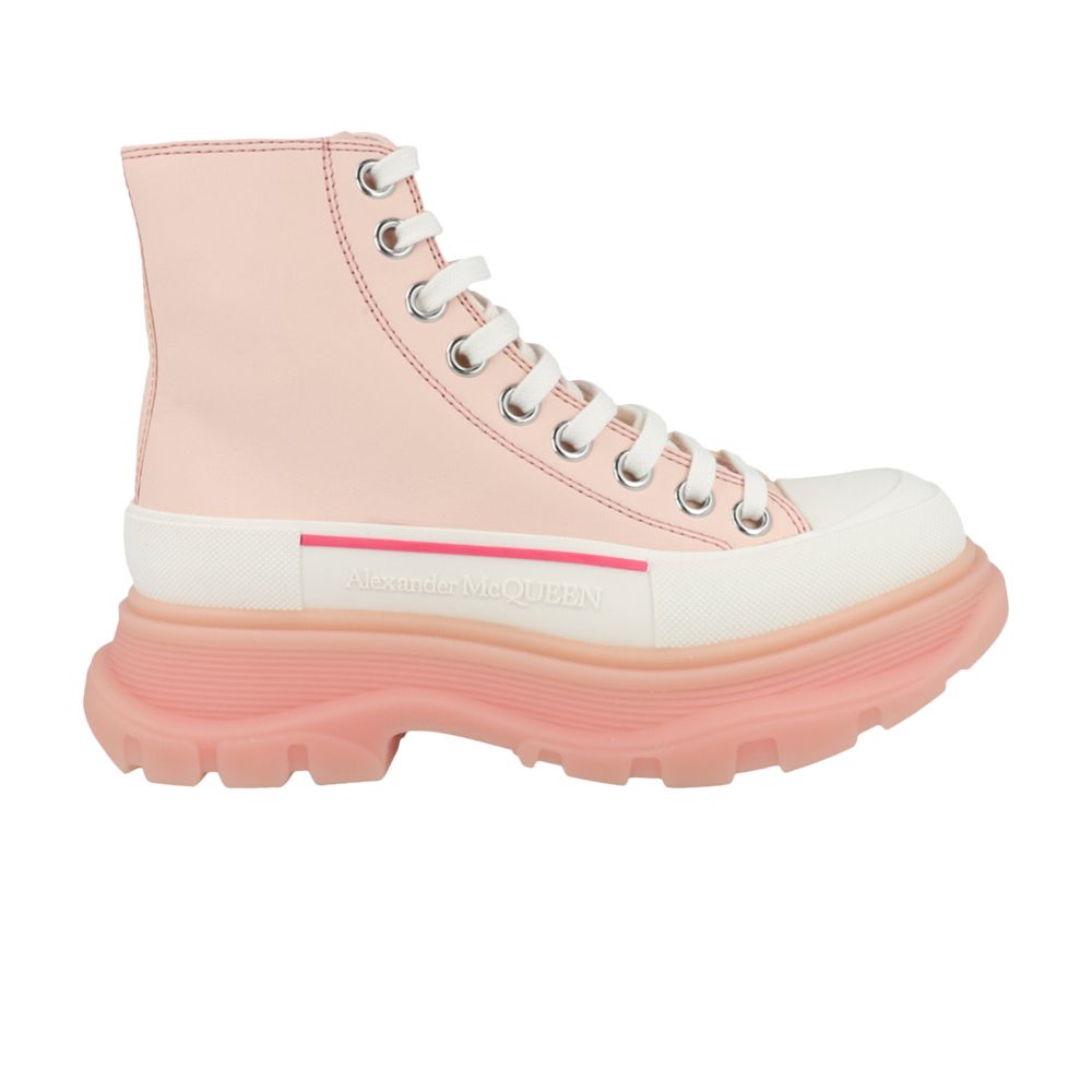 Pre-owned Alexander Mcqueen Wmns Tread Slick Boot 'pale Peach White' | Pink | Women's Size 3