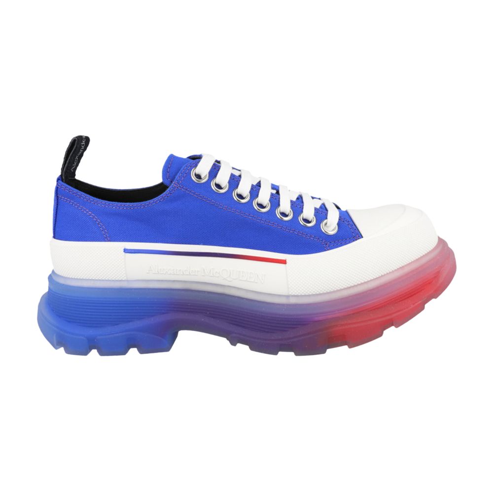 Pre-owned Alexander Mcqueen Tread Slick Lace Up 'royal Red Gradient' | Blue | Men's Size 40