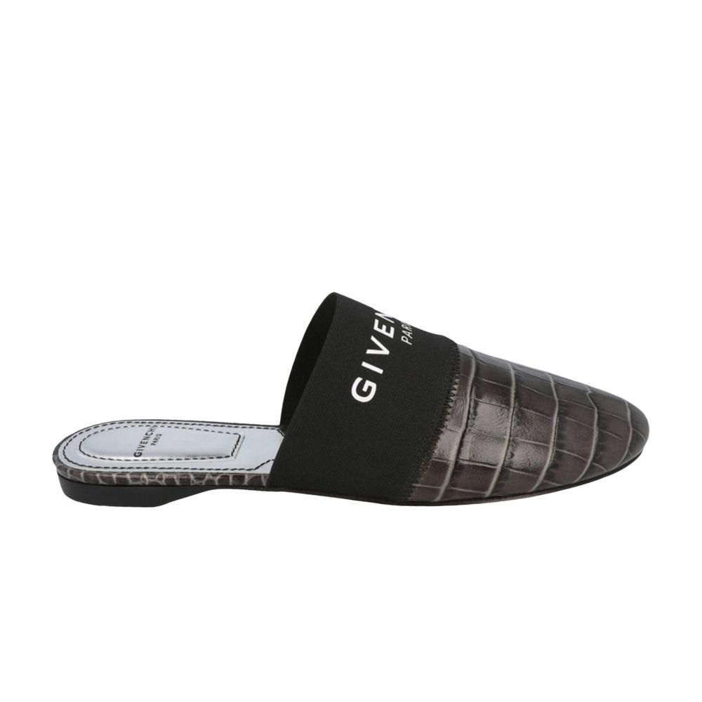 Pre-owned Givenchy Wmns Croc Embossed Bedford Mule 'storm Grey' | Women's Size 35