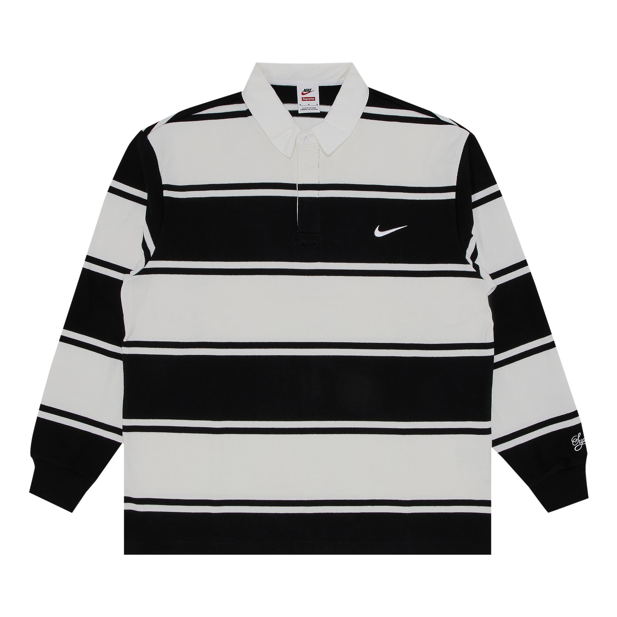 Pre-owned Supreme X Nike Stripe Rugby 'black' | Men's Size M