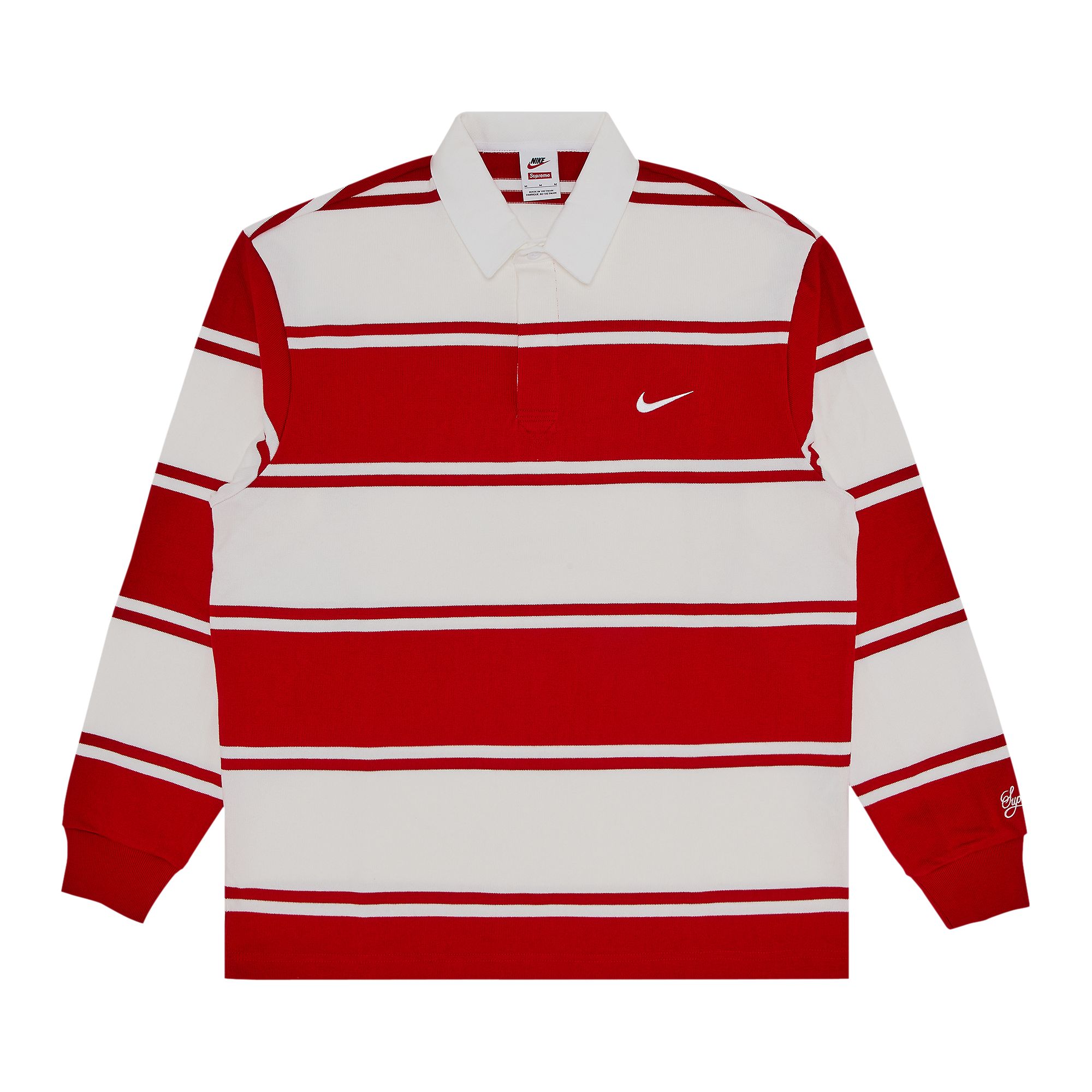 Pre-owned Supreme X Nike Stripe Rugby 'red' | Men's Size L