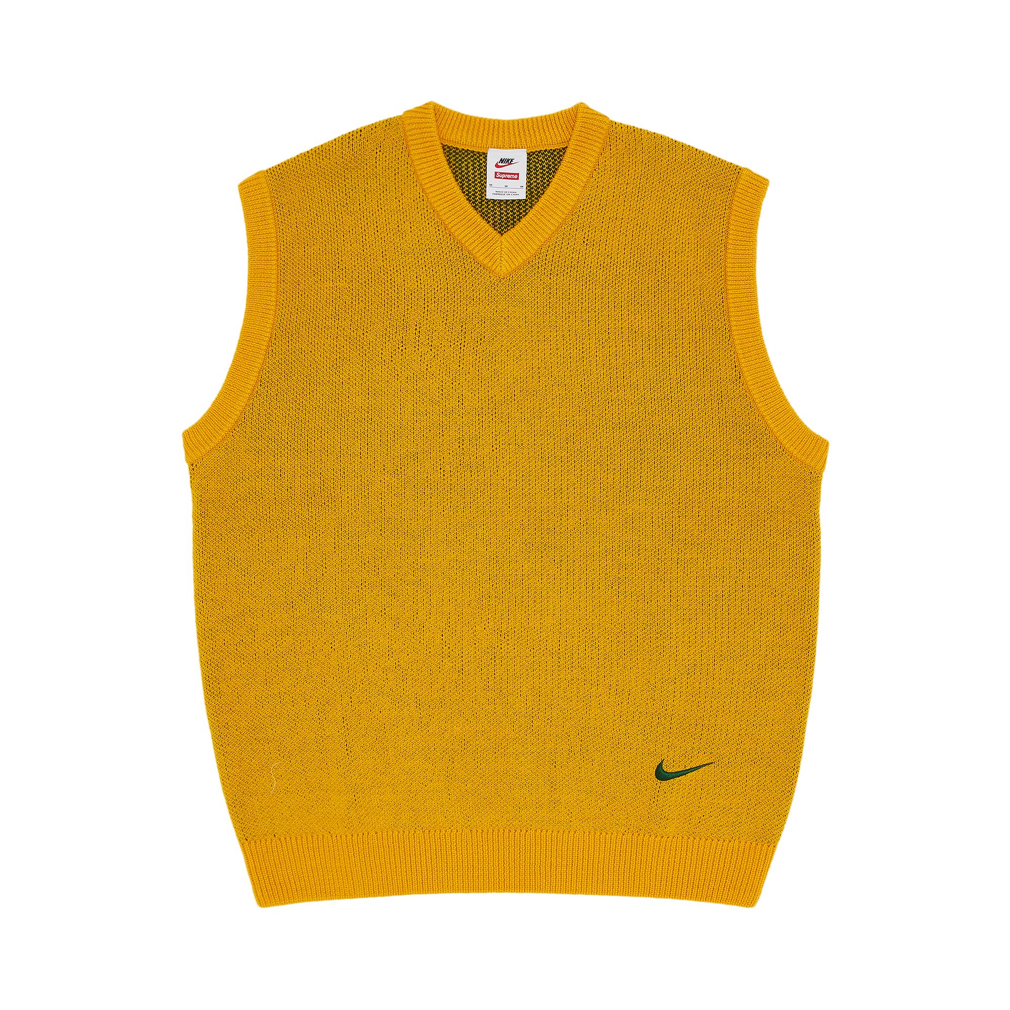 Pre-owned Supreme X Nike Sweater Vest 'yellow' | Men's Size M