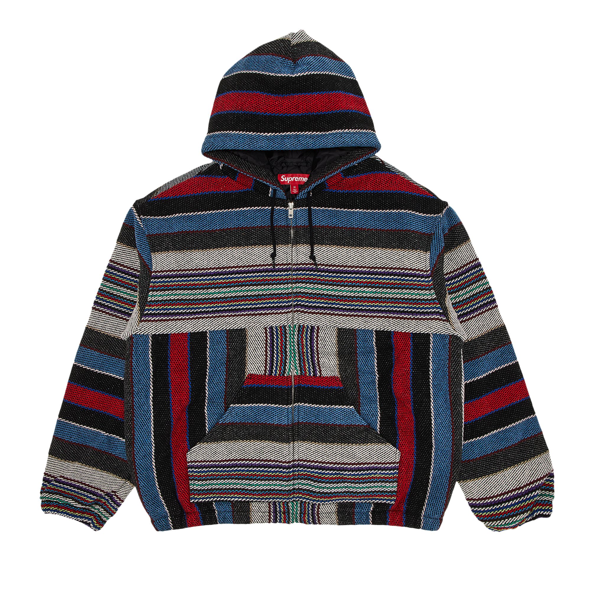 Pre-owned Supreme Woven Stripe Hooded Jacket 'black' | Men's Size M