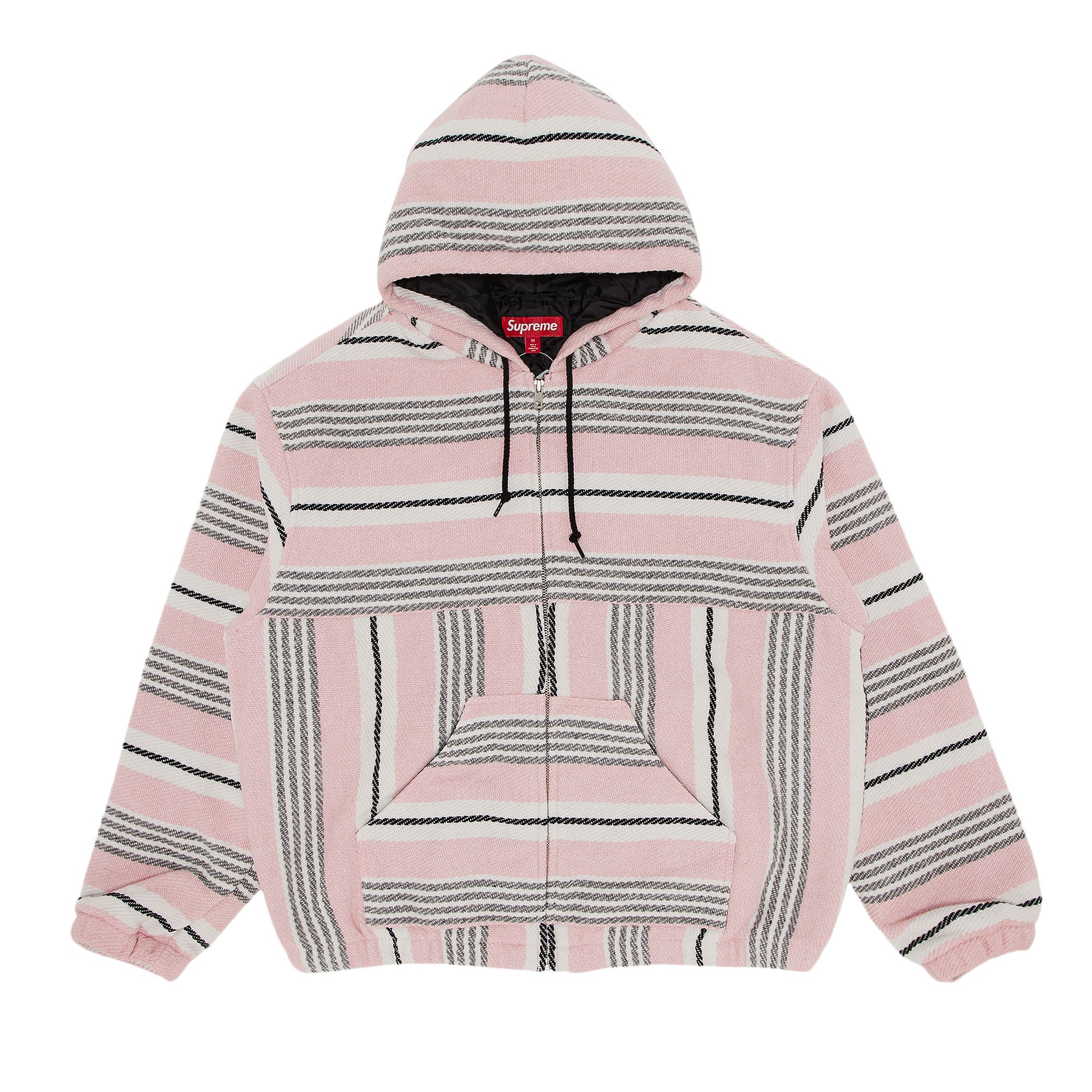 Pre-owned Supreme Woven Stripe Hooded Jacket 'pink' | Men's Size M