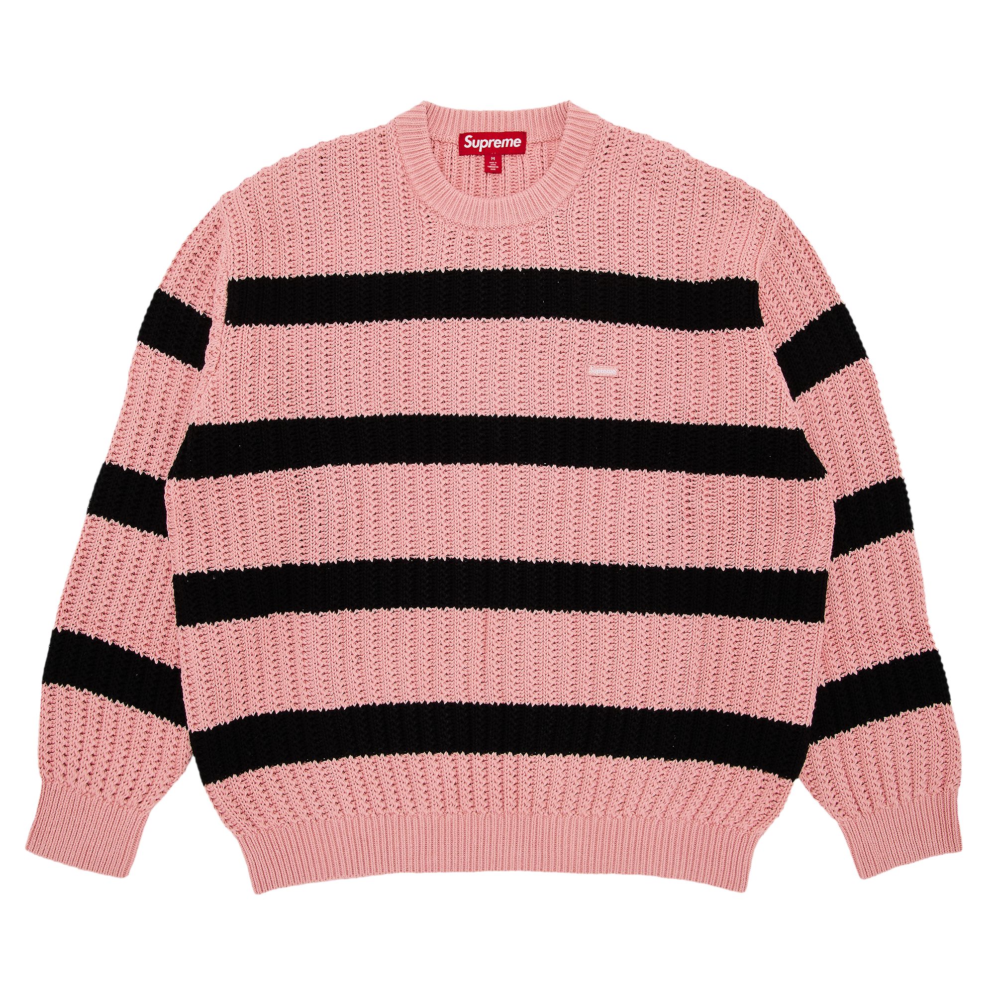 Pre-owned Supreme Loose Gauge Stripe Small Box Sweater 'pink' | Men's Size M