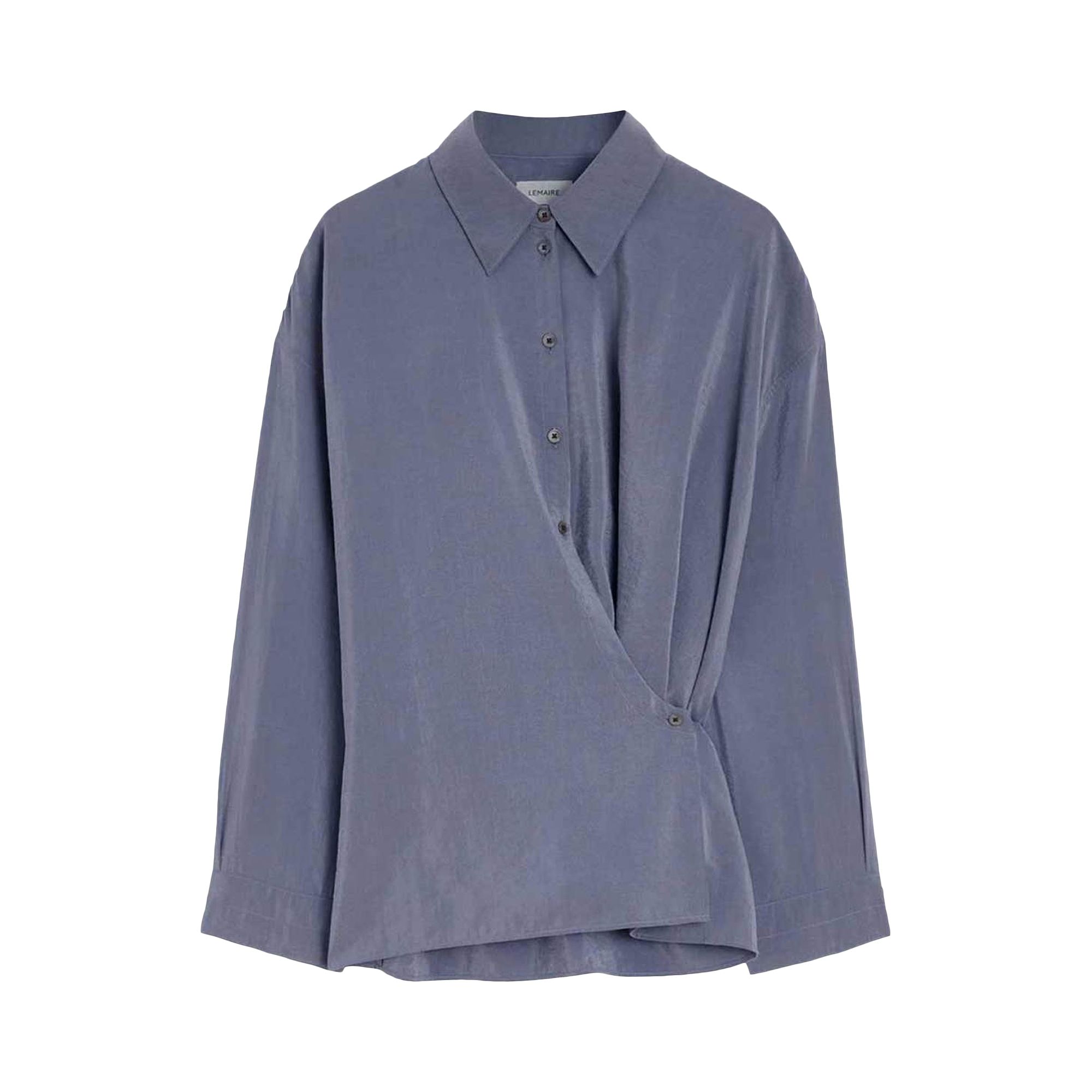Pre-owned Lemaire Straight Collar Twisted Shirt 'asphalt' | Black | Women's Size 38