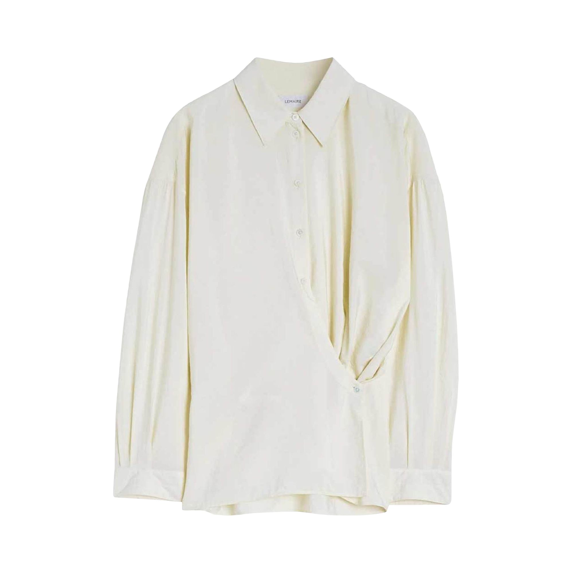 Pre-owned Lemaire Straight Collar Twisted Shirt 'almond Milk' | Tan | Women's Size 36