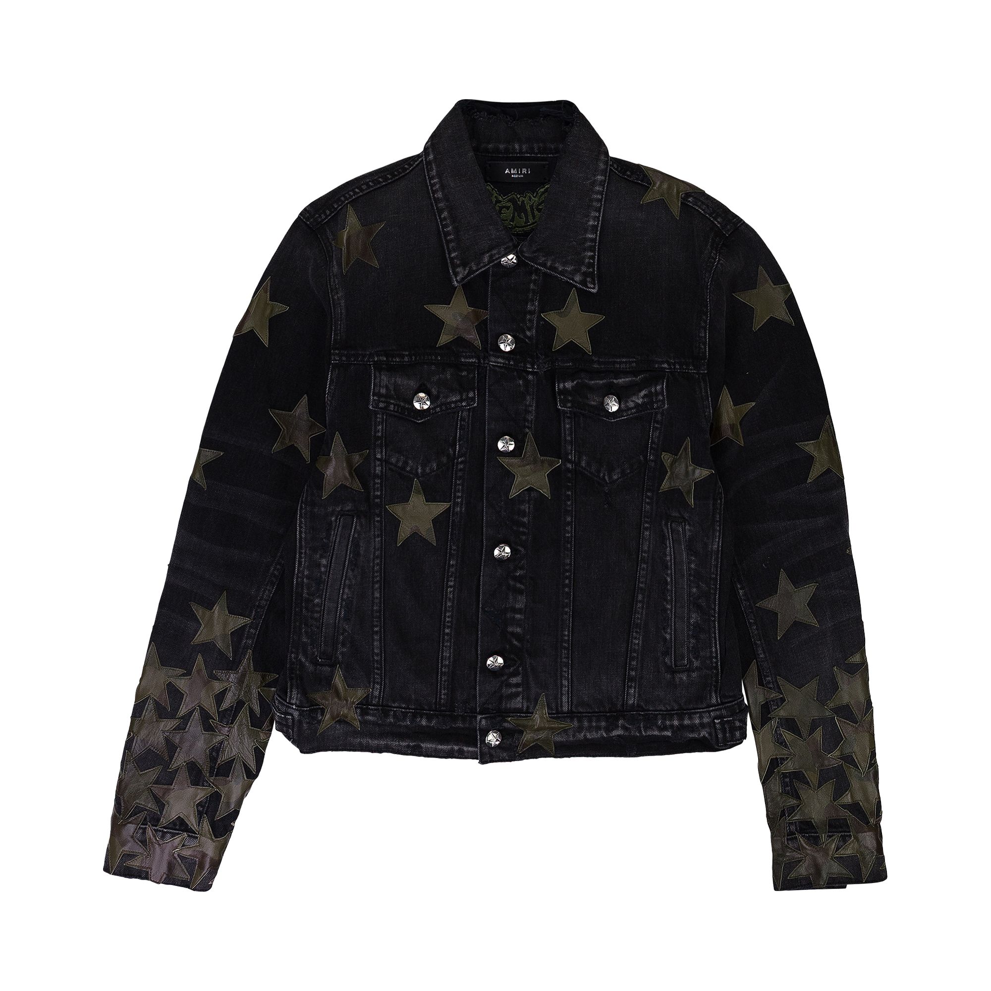 Pre-owned Amiri Chemist Trucker Denim Jackets 'aged Black' | Men's Size S