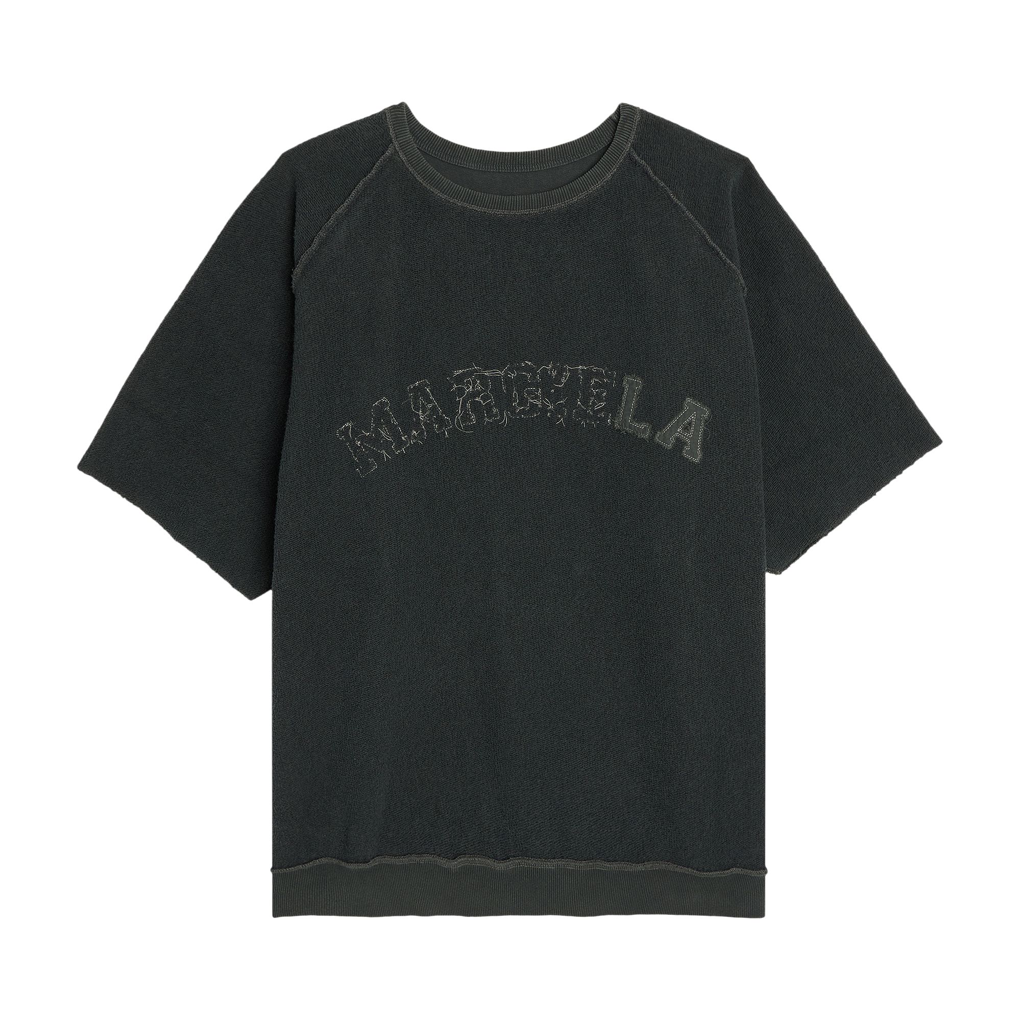 Pre-owned Maison Margiela Reverse Side Fleece T-shirt 'washed Black' | Blue | Men's Size S