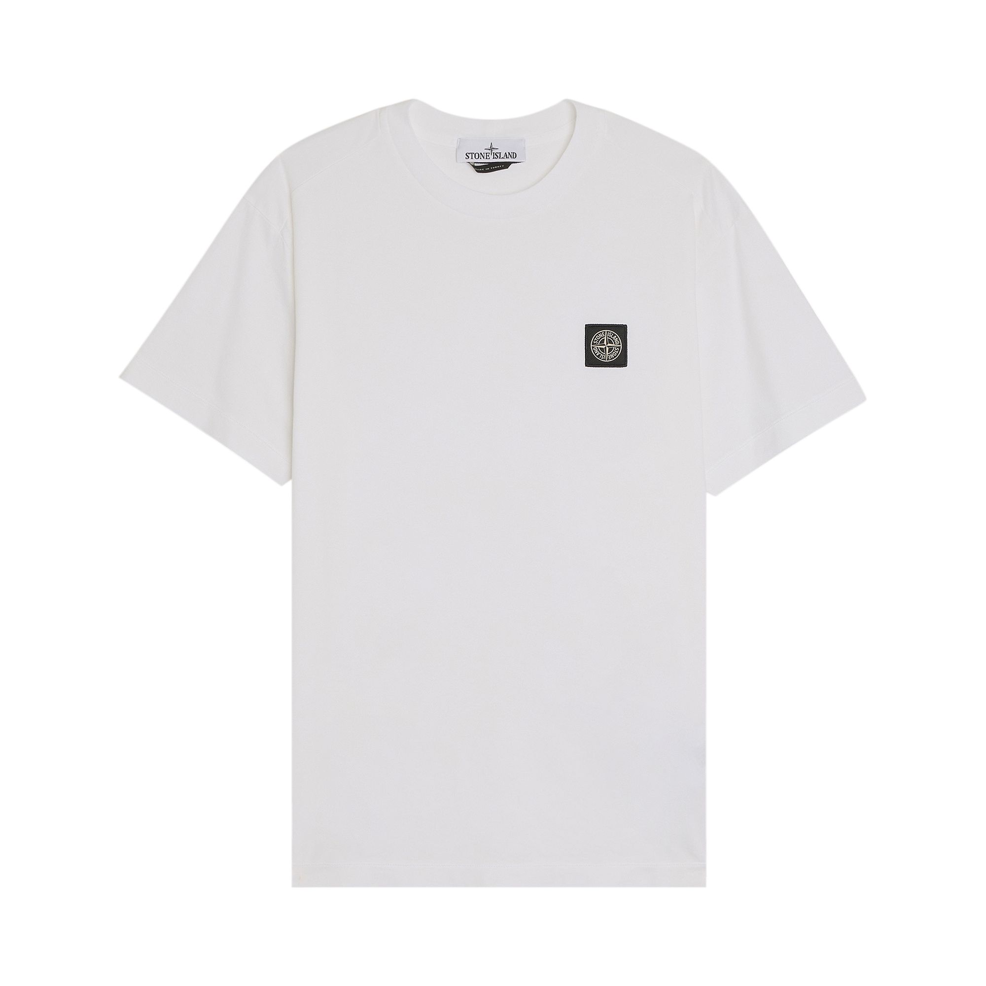 Pre-owned Stone Island Compass Patch Logo V-neck T-shirt 'white' | Men's Size M