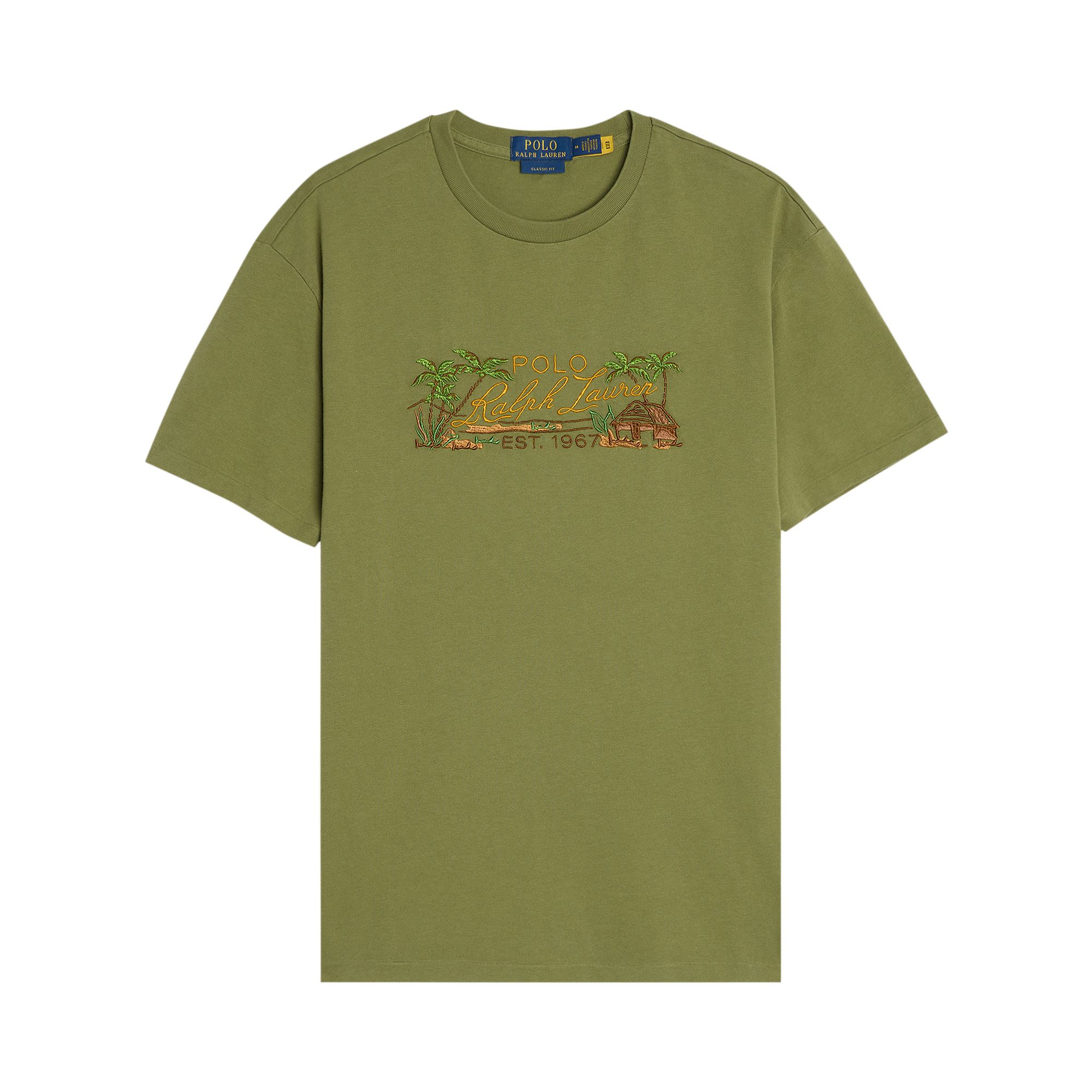 Pre-owned Polo Ralph Lauren Jersey Knit Artisinal Embroidered Logo Short-sleeve 'tree Green' | Men's Size Xxl