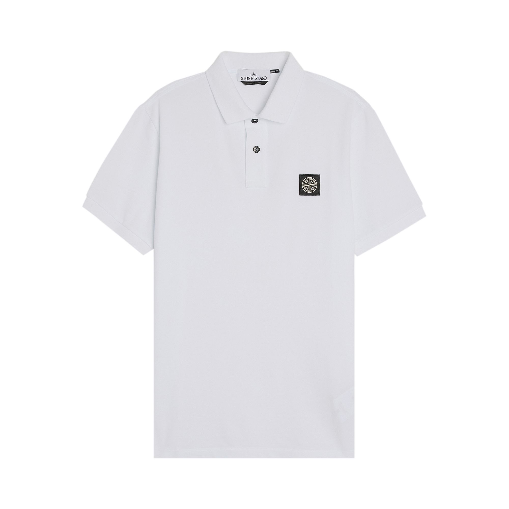 Pre-owned Stone Island Compass Patch Logo Polo 'white' | Men's Size M
