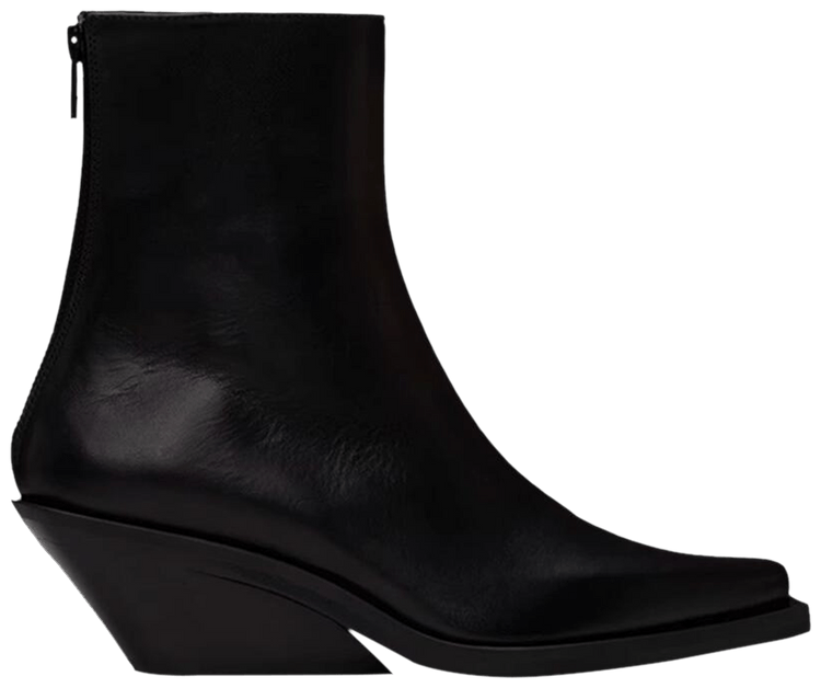 Ann Demeulemeester Wmns Rumi Leather Cowboy Heeled Ankle Boot Black