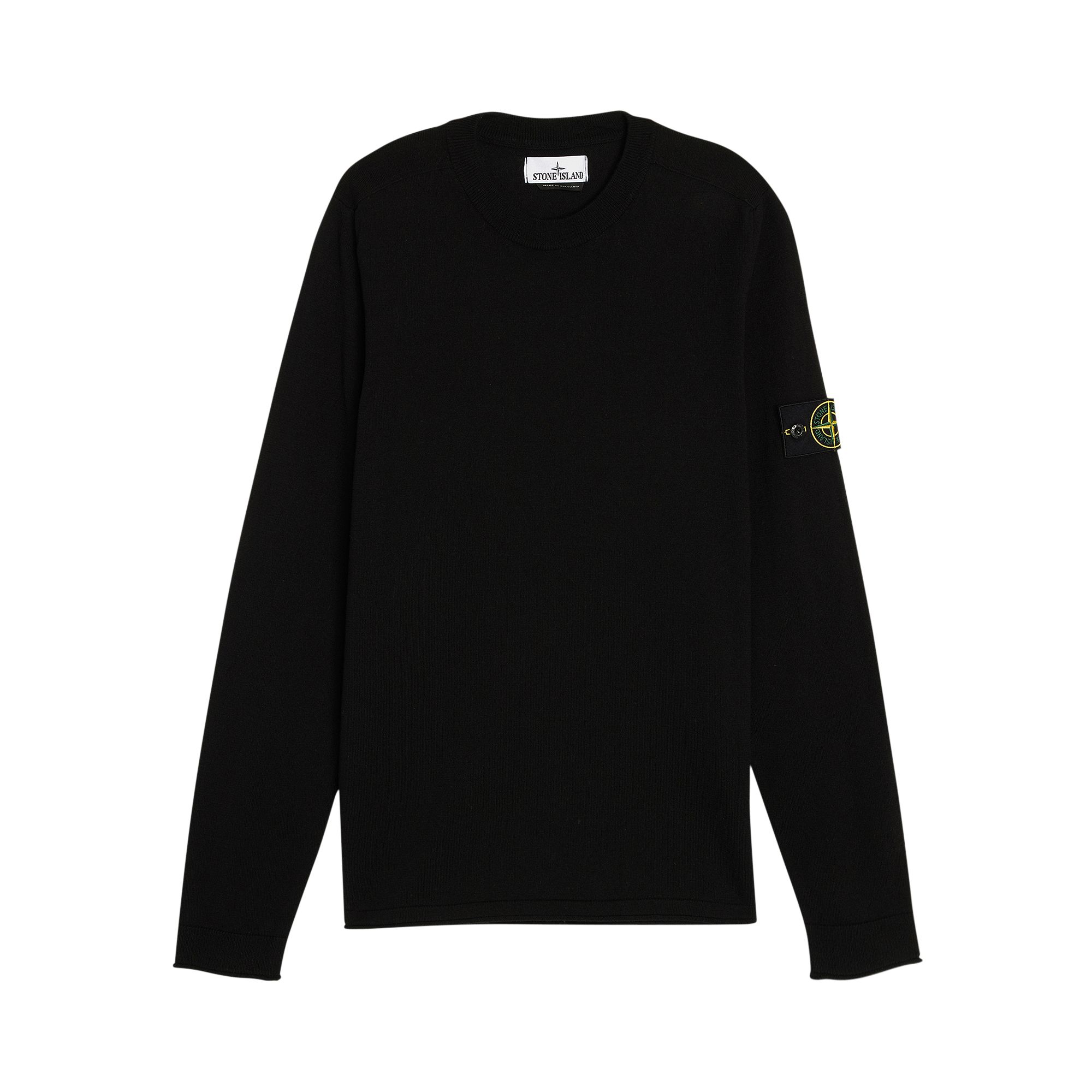 Pre-owned Stone Island Light Raw Stocking Stitch Sweatshirt 'black' | Men's Size Xl