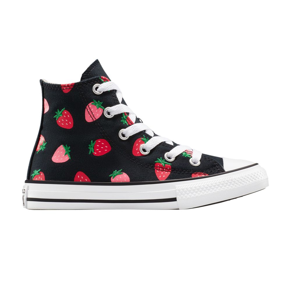 Pre-owned Converse Chuck Taylor All Star High Ps 'strawberries' | Black | Kid's Size 13