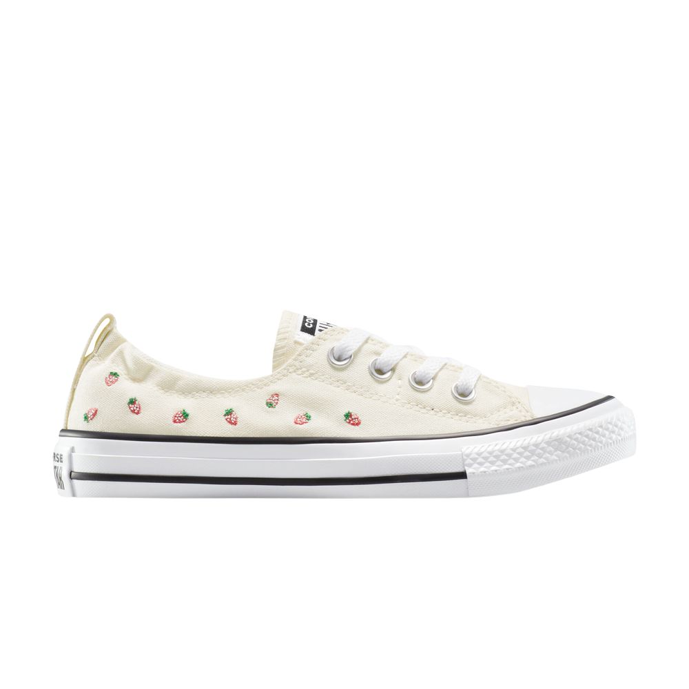 Pre-owned Converse Wmns Chuck Taylor All Star Shoreline Slip-on 'embroidered Strawberries' | Cream | Women's S In White