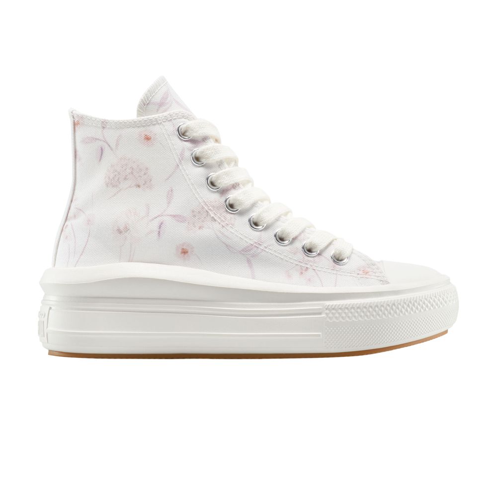 Pre-owned Converse Wmns Chuck Taylor All Star Move Platform High 'watercolor Flowers' | White | Women's Size 1