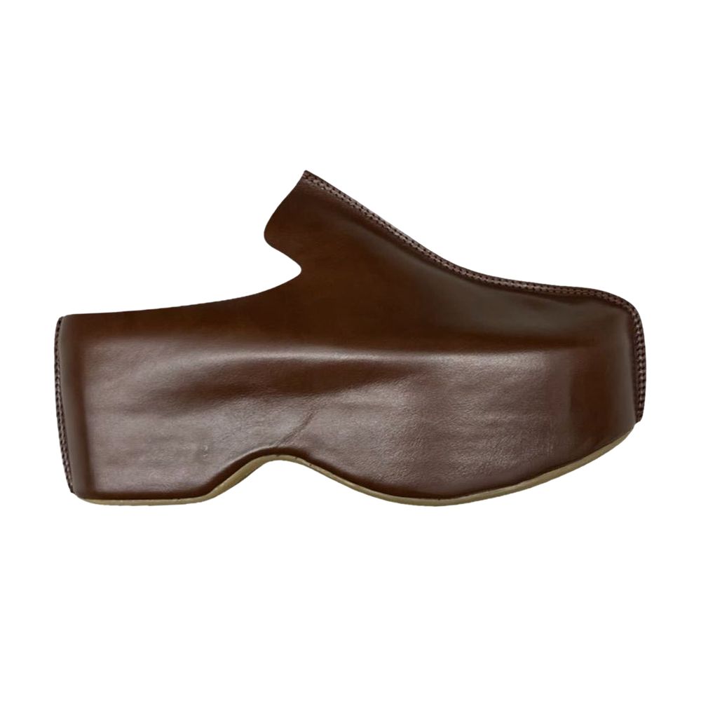 Pre-owned Jw Anderson Leather Platform Clog 'brown' | Men's Size 45