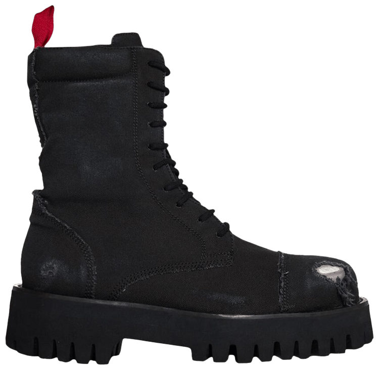 424 Distressed Canvas X Boot Black
