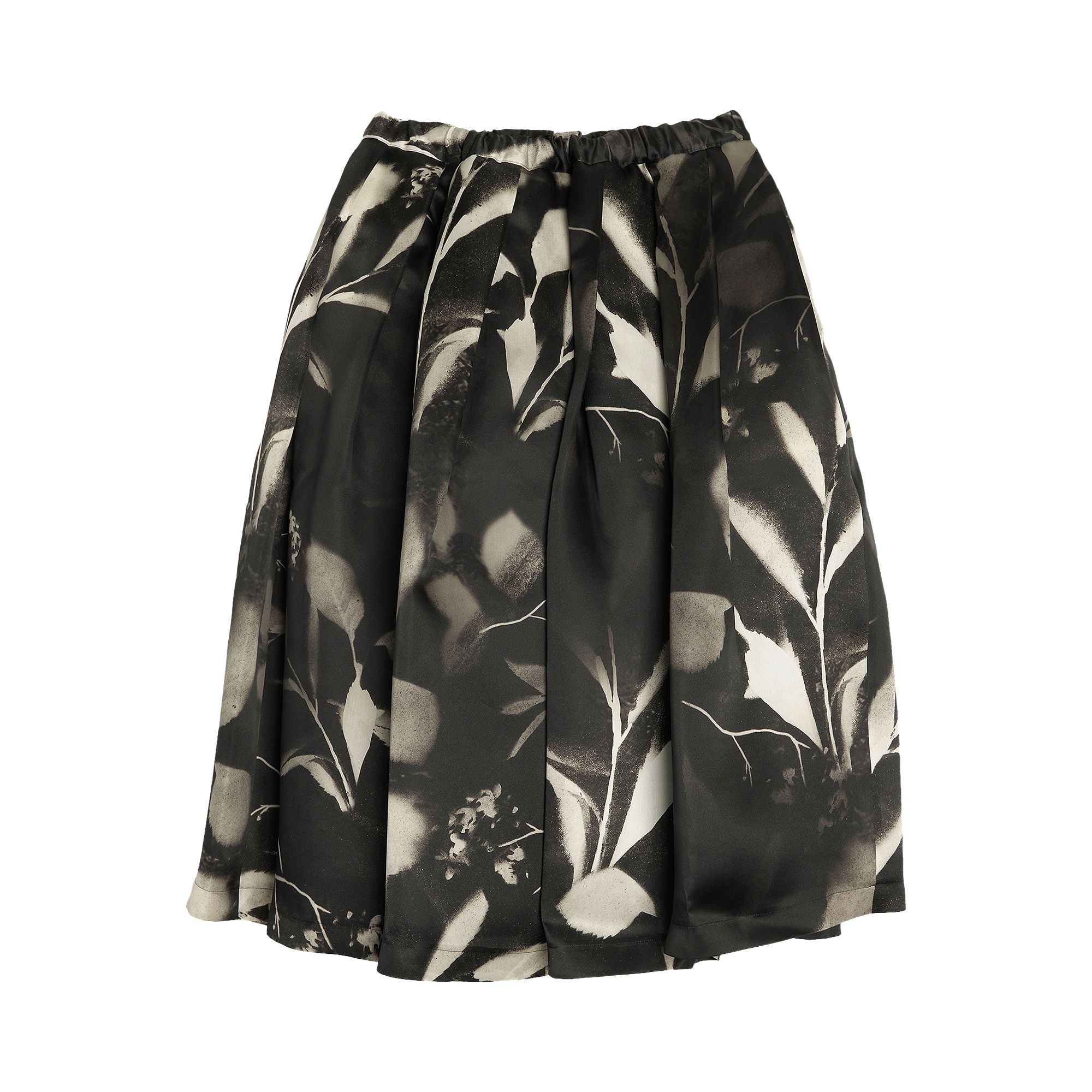 Pre-owned Comme Des Garçons Silk Print Skirt 'black/off White' | Women's Size S