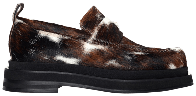 Simone Rocha Heart Toe Platform Loafer Cow Pattern
