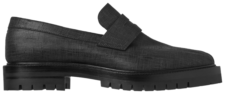 Maison Margiela Tabi County Loafer Black Scratched Waxy Leather