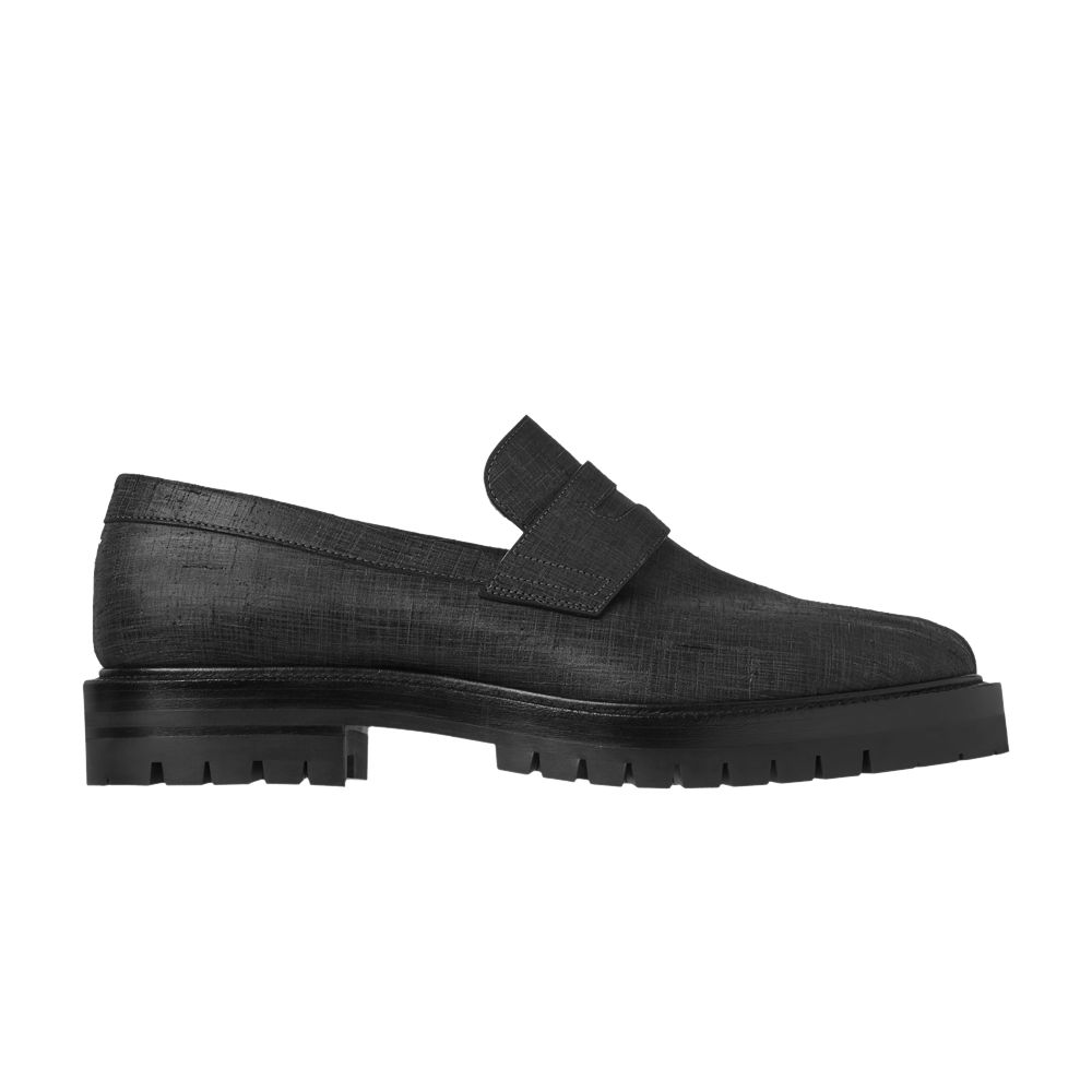 Pre-owned Maison Margiela Tabi County Loafer 'black Scratched Waxy Leather' | Men's Size 39