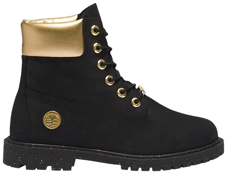Timberland Wmns 6 Inch Premium Waterproof Boot Black Gold