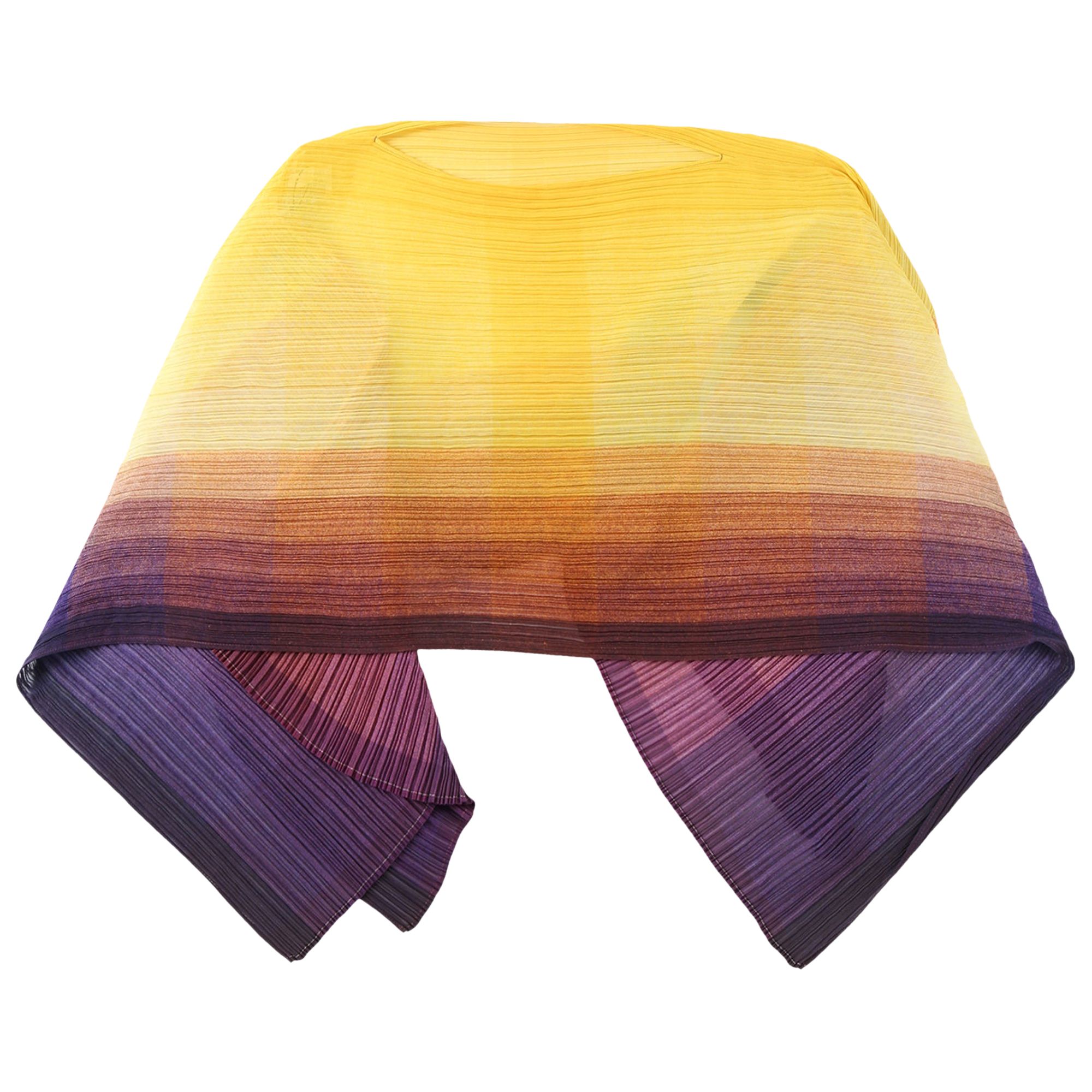 Pre-owned Issey Miyake Pleats Please Photon Madame-t Stole 'yellow' | Women's Size Onesize