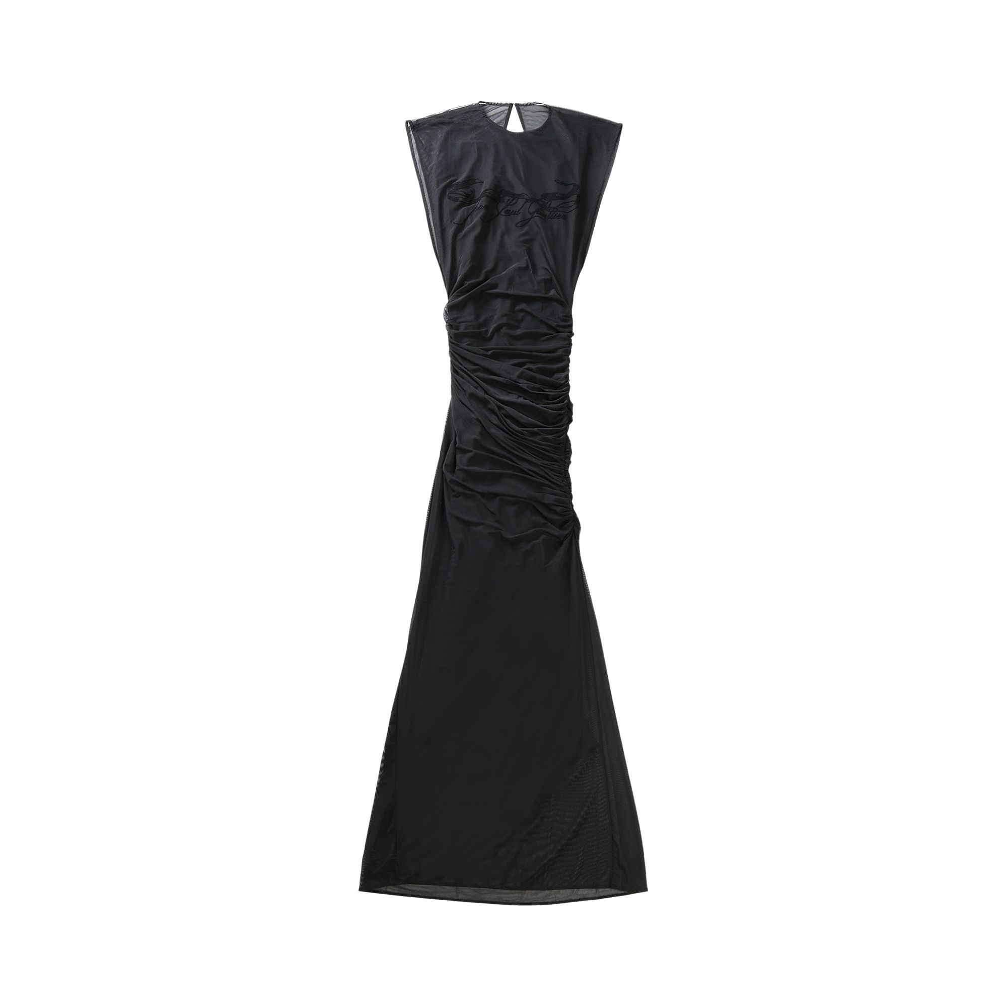 Pre-owned Jean Paul Gaultier Flocked Tattoo Ruban Dress 'black' | Women's Size Xs