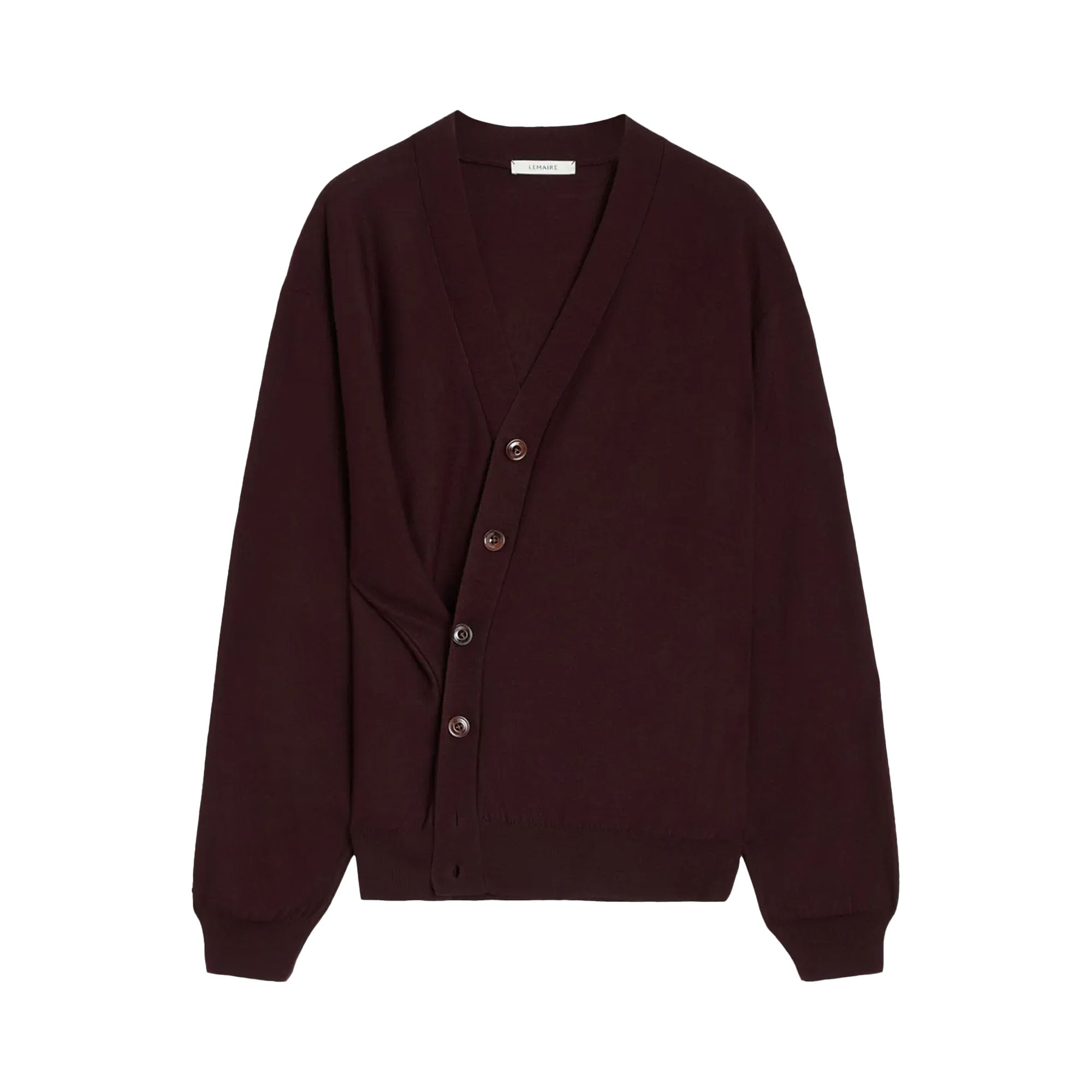 Pre-owned Lemaire Relaxed Twisted Cardigan 'dark Plum' | Tan | Women's Size M
