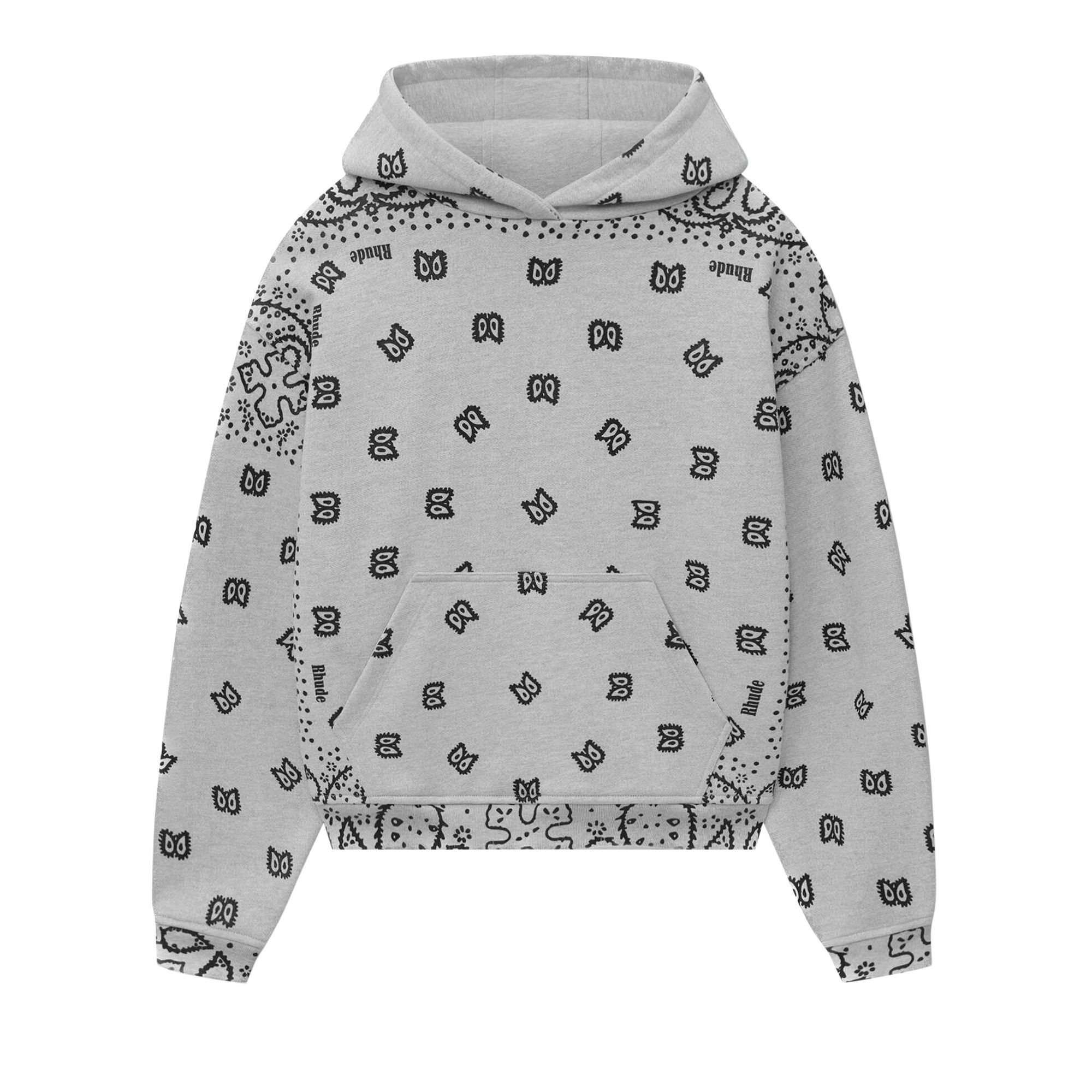 Pre-owned Rhude Bandana Hoodie 'heather Grey' | Men's Size Xxl