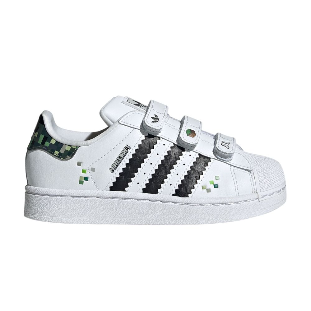 adidas Minecraft x Superstar 2 C 'Creeper' | White | Kid's Size 3 - JQ8748