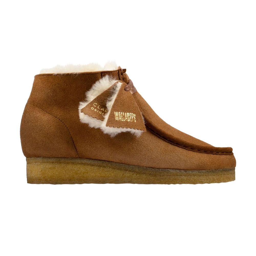Pre-owned Clarks Wmns Wallabee Boot 'tan Warmlined Leather' | Brown | Women's Size 8