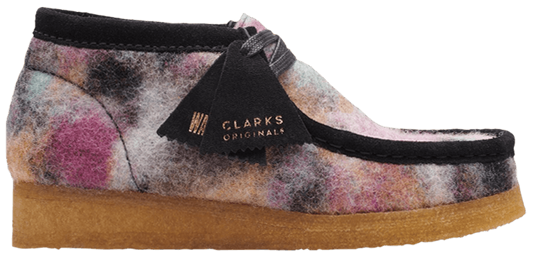 Clarks Wallabee Boot Black Wool Combination