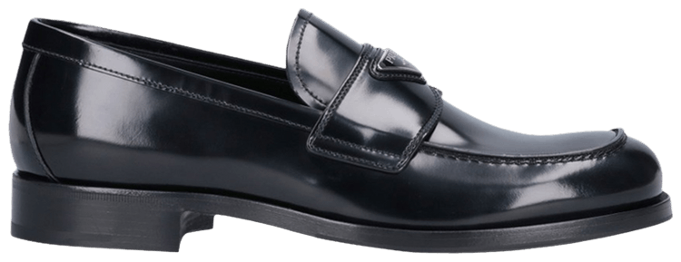 Prada Logo Plaque Penny Loafer Black