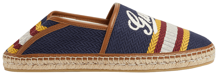 Gucci Alonso Espadrilles Script   Blue Multi Color