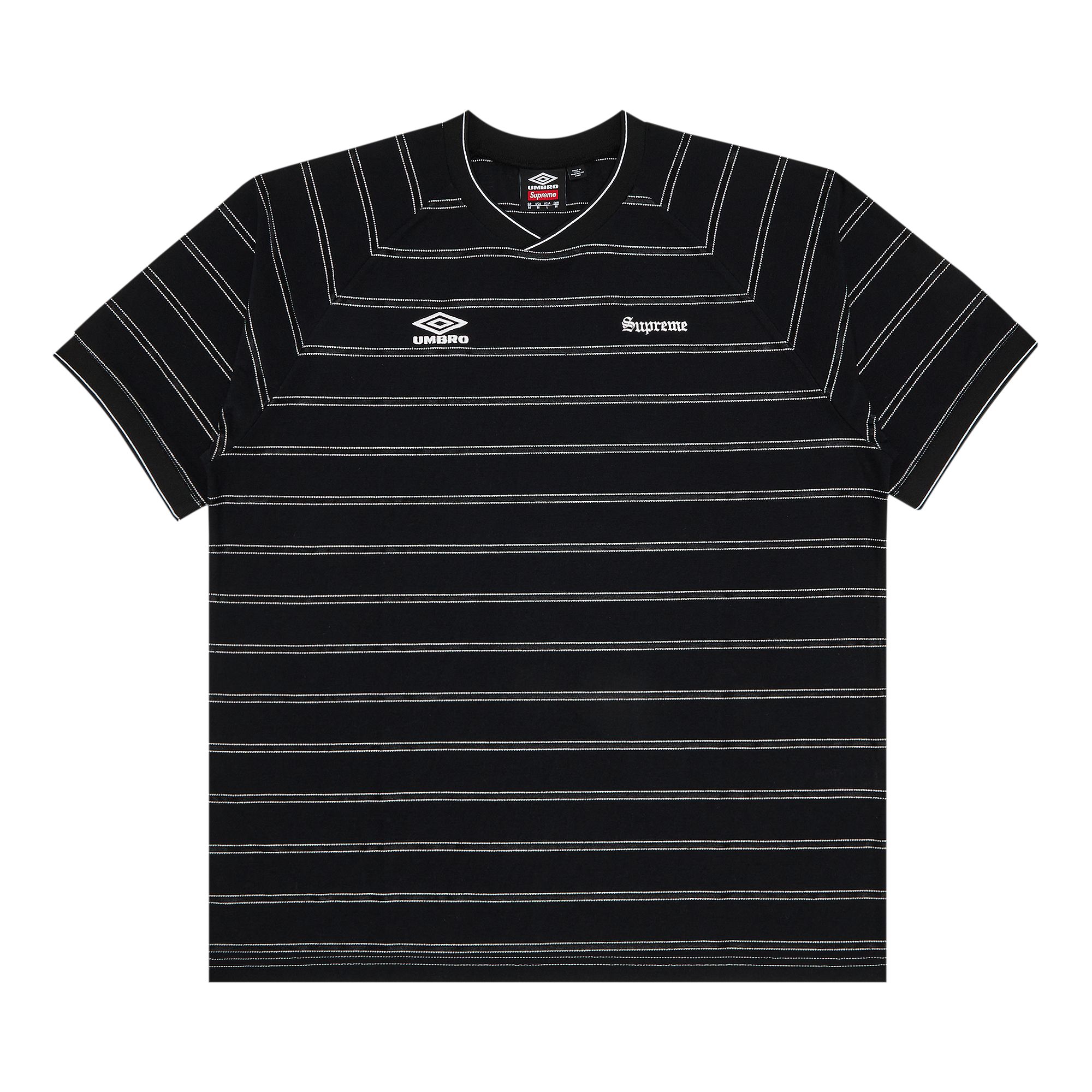 Pre-owned Supreme X Umbro Stripe Soccer Jersey 'black' | Men's Size Xl