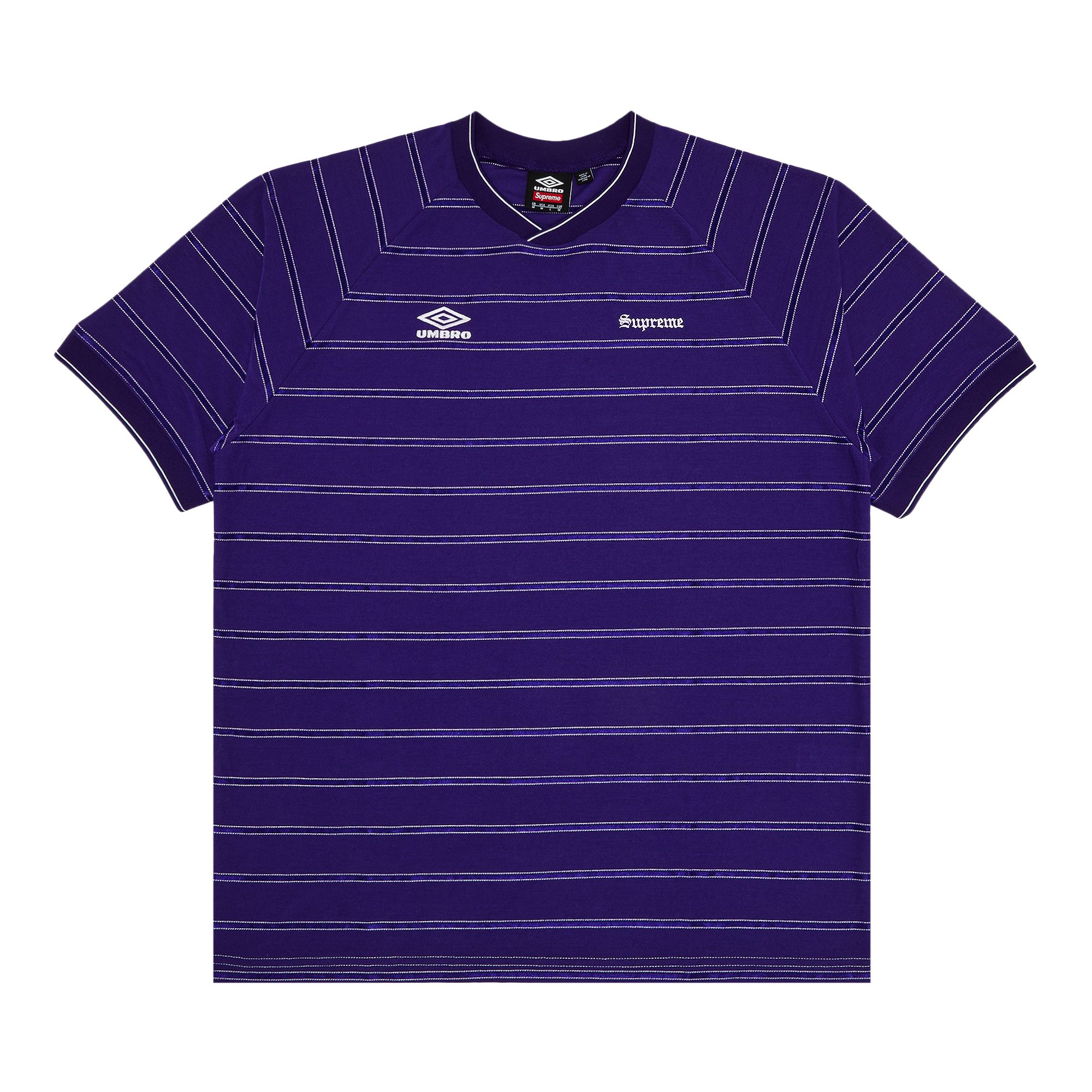 Pre-owned Supreme X Umbro Stripe Soccer Jersey 'purple' | Men's Size L
