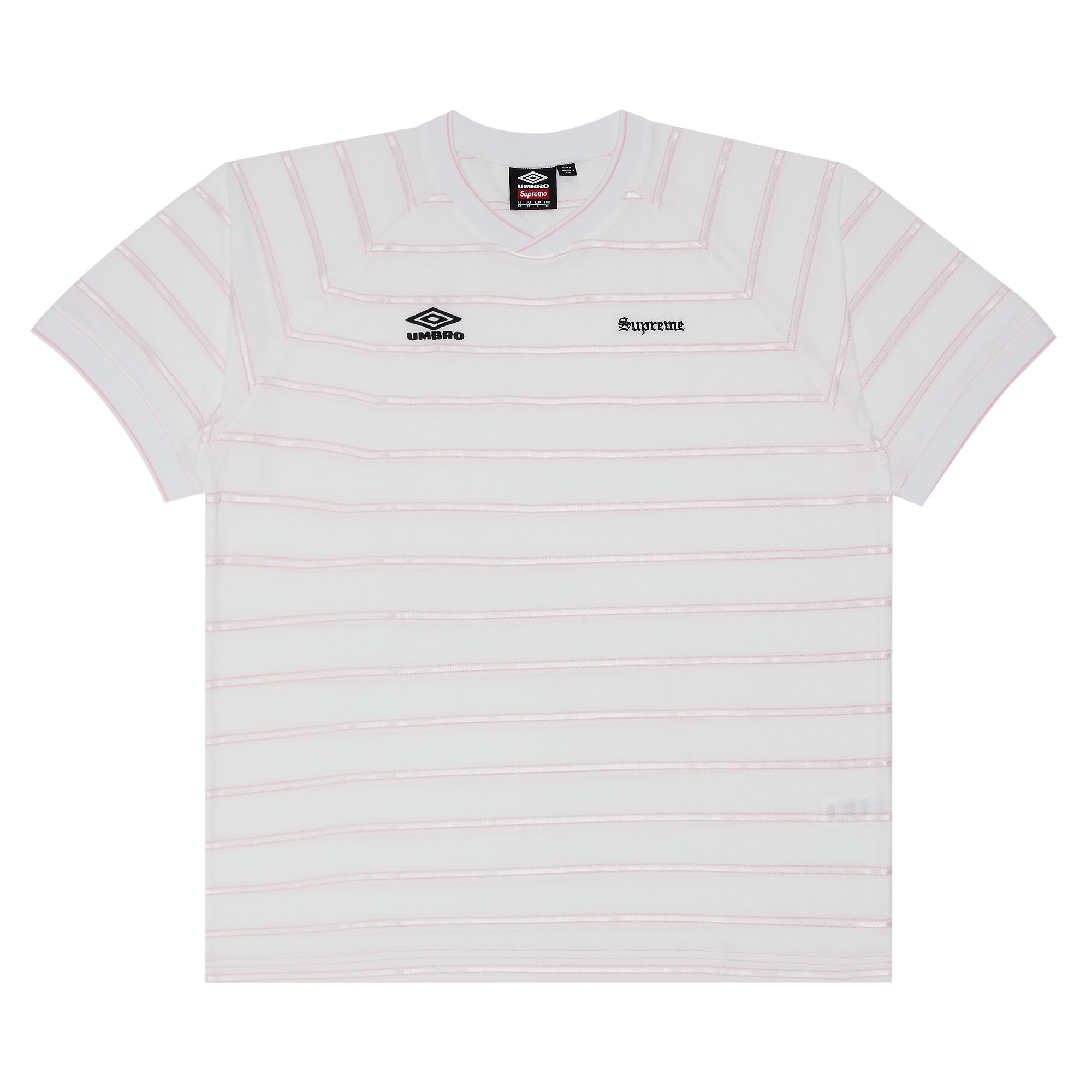 Pre-owned Supreme X Umbro Stripe Soccer Jersey 'white' | Men's Size M