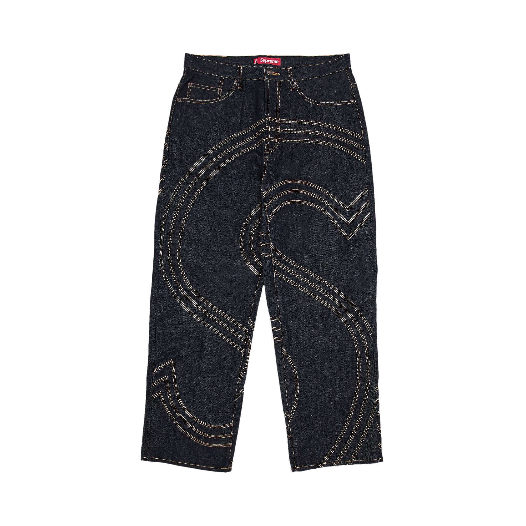 Pre-owned Supreme S Logo Rigid Baggy Jean 'rigid Indigo' | Blue | Men's Size 32