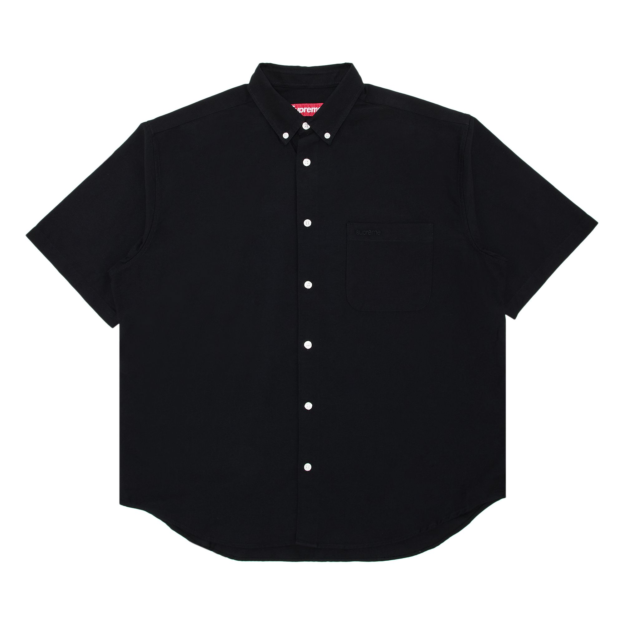 Pre-owned Supreme Loose Fit Oxford Short-sleeve Shirt 'black' | Men's Size L