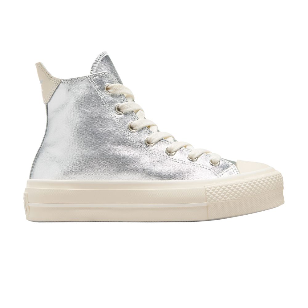 Pre-owned Converse Wmns Chuck Taylor All Star Lift High 'metallic - Pure Silver' | Women's Size 8.5