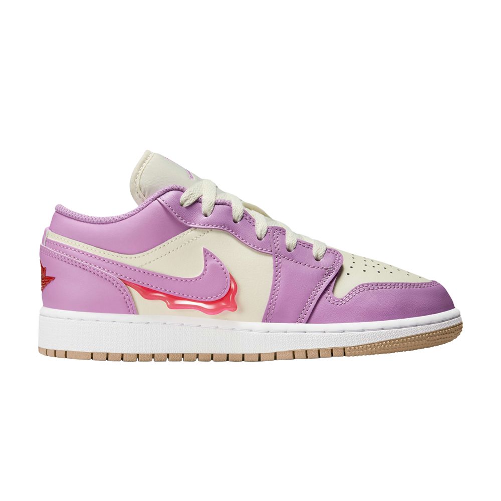 Pre-owned Air Jordan 1 Low Gs 'peanut Butter & Jelly' | Purple | Kid's Size 4