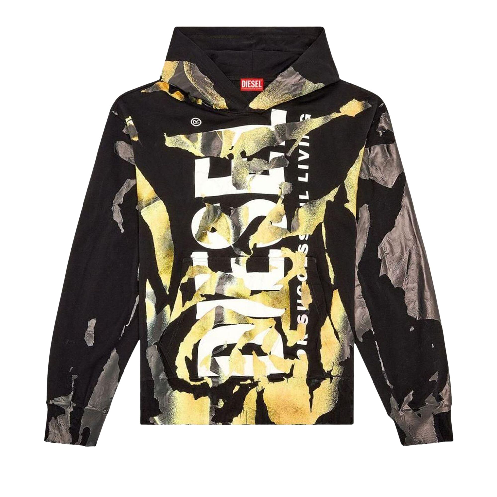 Pre-owned Diesel S-mac Painted Hoodie 'black' | Men's Size S