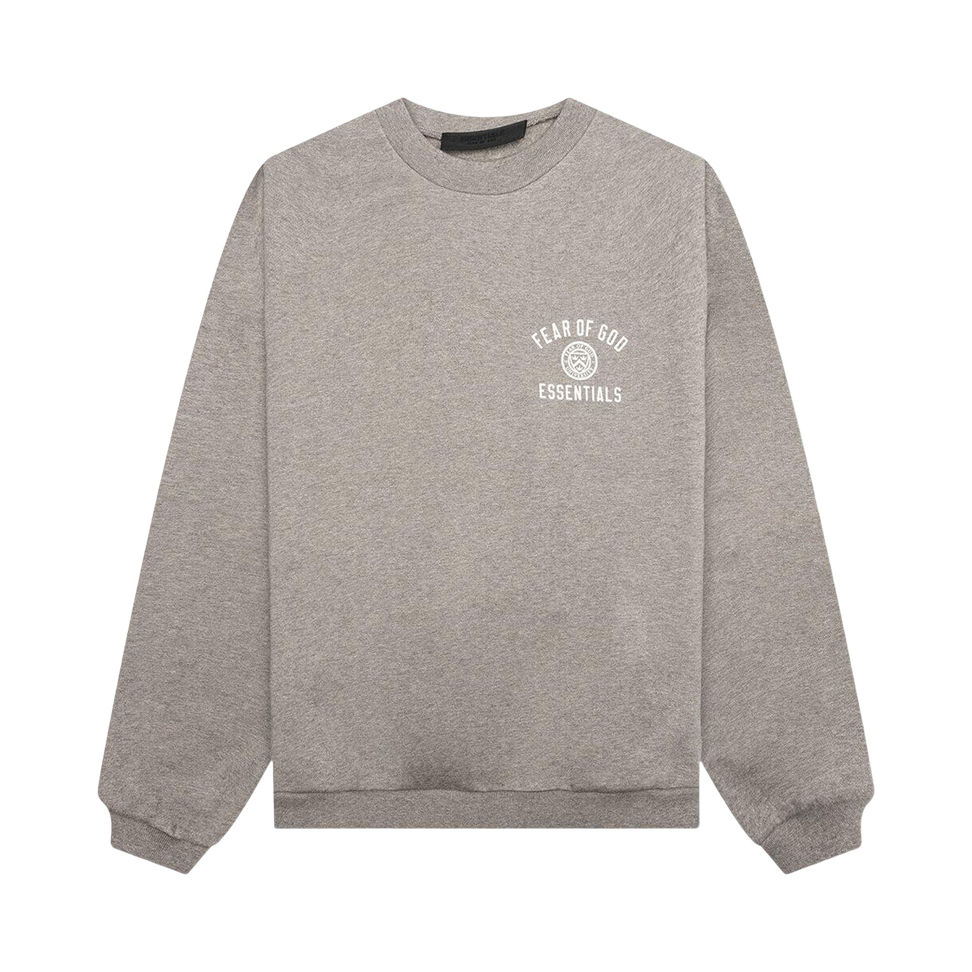 Pre-owned Essentials Fear Of God Fleece Crewneck 'heather Grey' | Men's Size Xxs